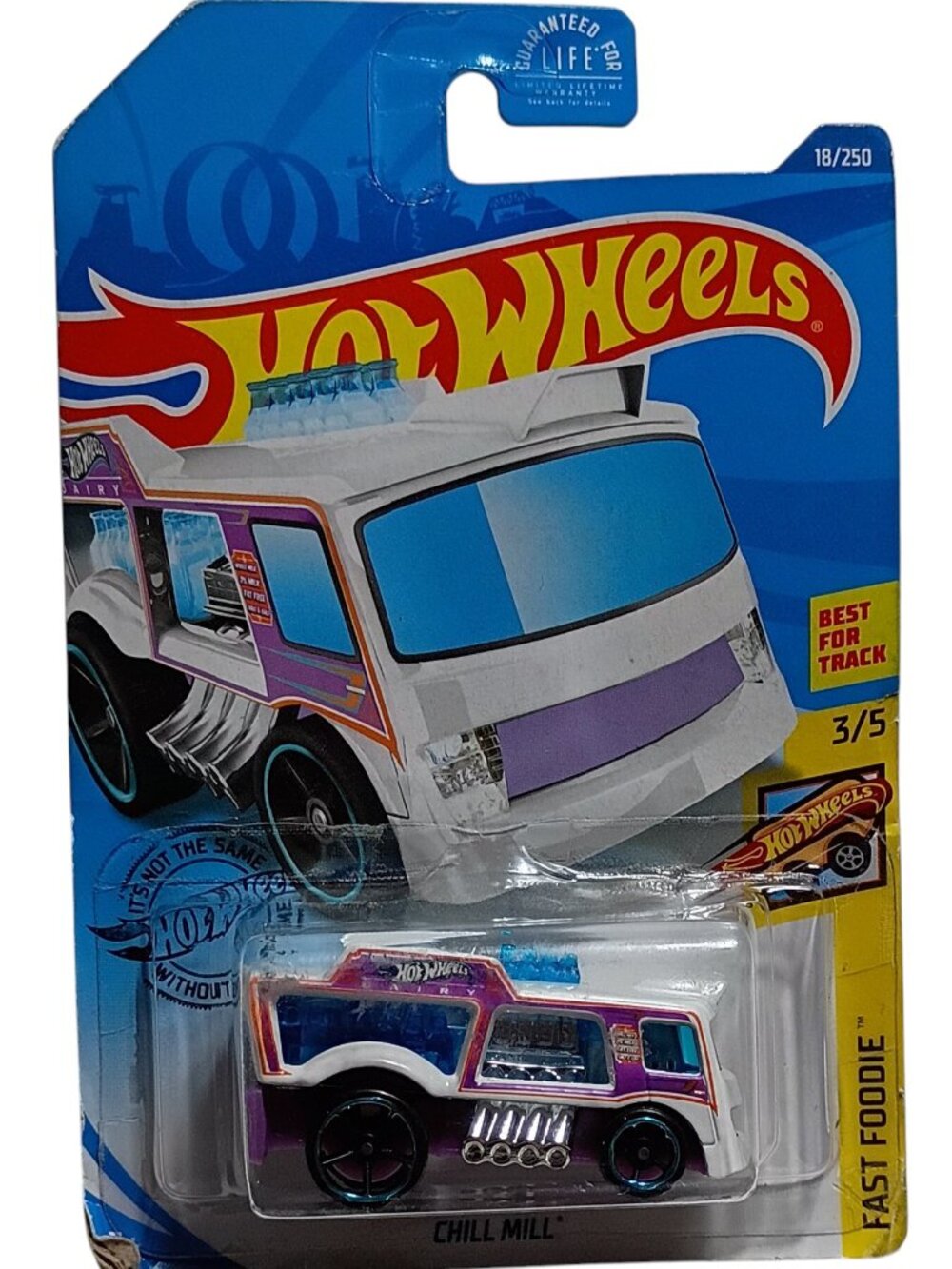 Hot Wheels Chill Mill Truck 18/250 Fast Foodie Die-Cast White Purple